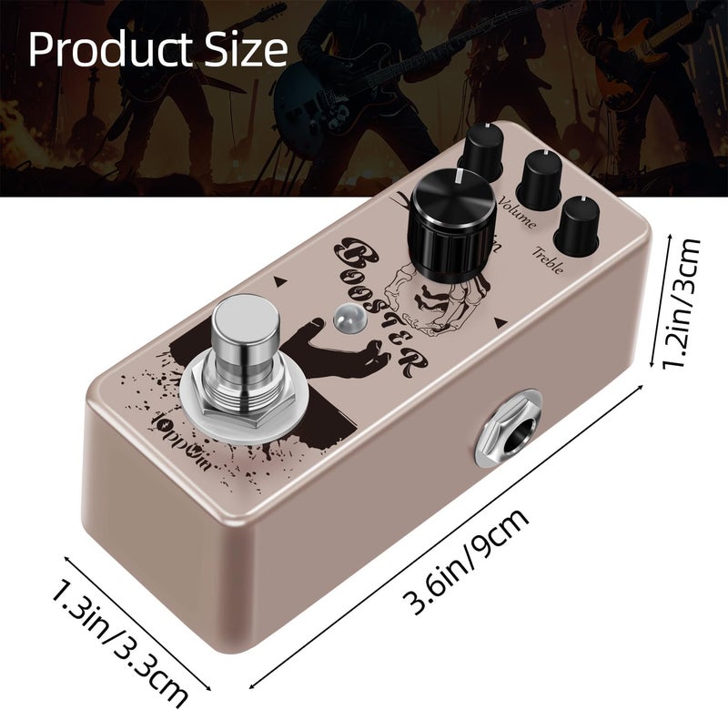 IOppWin Pure Boost 20dB+ Clean Boost Pedal - ±15dB 2-Band EQ, Metal Enclosure, True Bypass for Guitar/Bass - Image 2